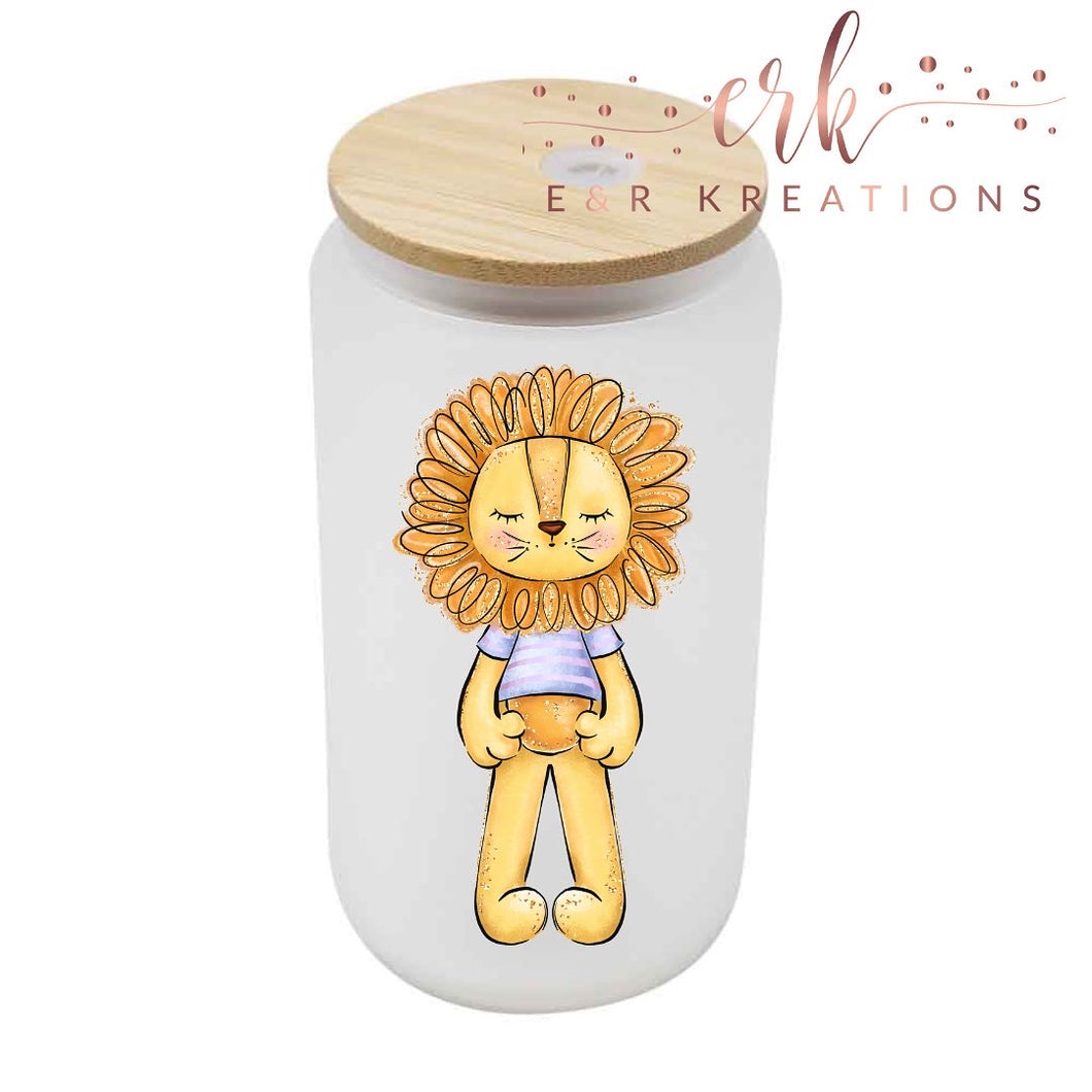 Lion soda glass