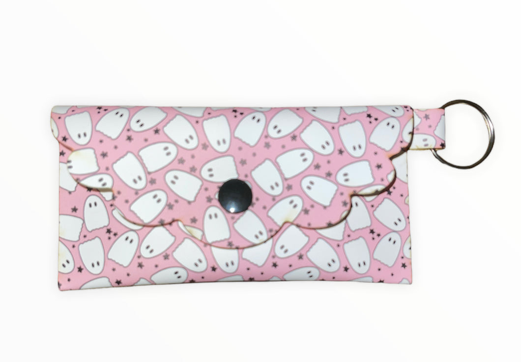 Cute Pink Ghosts Coin & Card Wallet